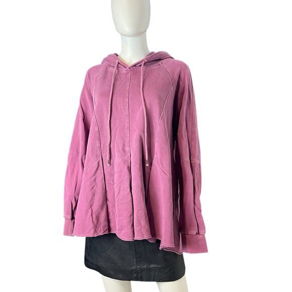Pilcro by Anthropologie Purple Oversized Casual Cotton Hoodie Size L - Picture 1 of 4